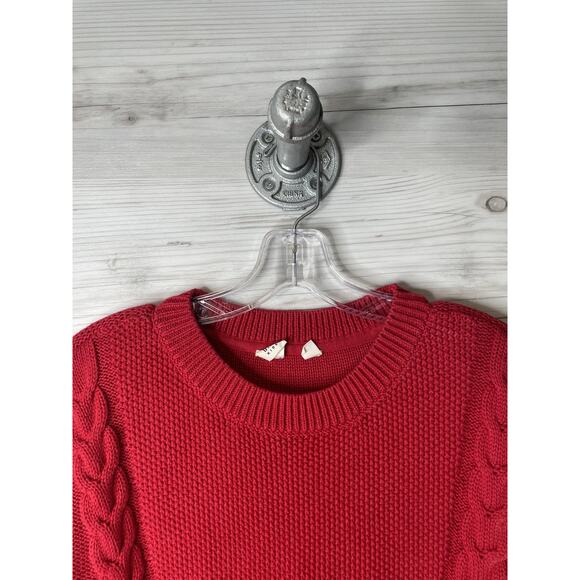 Gap Kids Sweater Dress Girls XL 12-13 Red Cable Knit Cotton Long Sleeve Warm - Picture 2 of 10